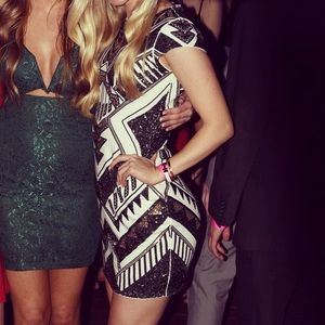 Sequences Patterned Formal Dress